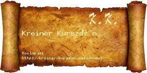 Kreiner Kurszán névjegykártya